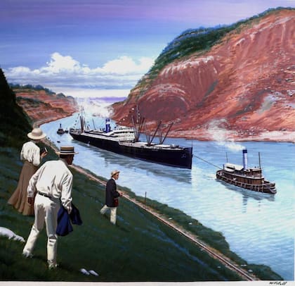 El Ancon fue el primer barco que atravesó el Canal de Panamá el día de su inauguración, en agosto de 1914