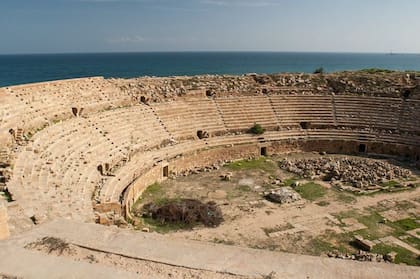 El Anfiteatro de Leptis Magna, ubicado en Libia
Foto: Getty Images