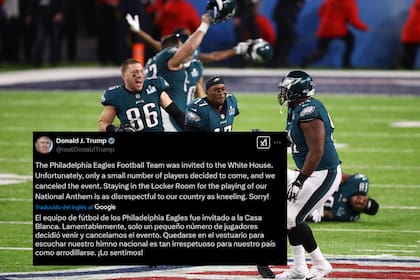 El antecedente encontra de los Eagles: en 2018 muchos jugadores no quisieron conocer a Donald Trump