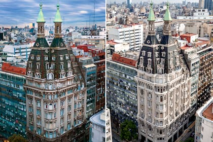El antes y después de las tareas de restauración y puesta en valor que se hicieron en el Otto Wulff, un edificio de más de 60 metros en pleno centro porteño