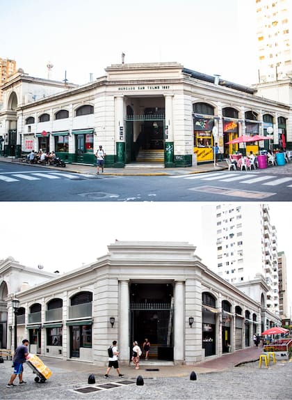 El antes y después del Mercado de San Telmo, un edificio centenario que fue inaugurado en 1897 con el propósito de abastecer de alimentos a la nueva ola de inmigrantes europeos que llegaban a la ciudad