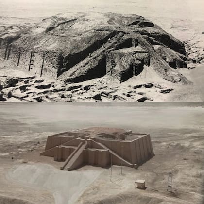 El antes y el después del Gran Zigurat de Ur en Irak
