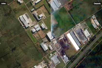 El antes y el después del incendio en Ezeiza desde una imagen panorámica