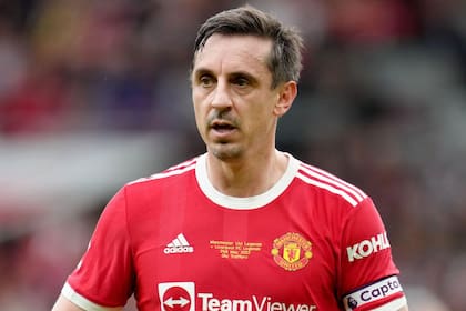 Gary Neville, en su época de lateral derecho del Manchester United: en el club rojo jugó 602 partidos
