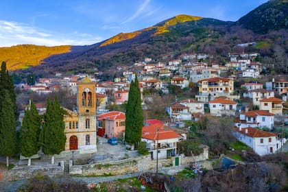 El antiguo pueblo histórico de Ampelakia, Larissa, en Grecia