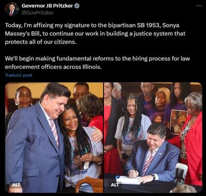 El anunció de JB Pritzker en sus redes sociales