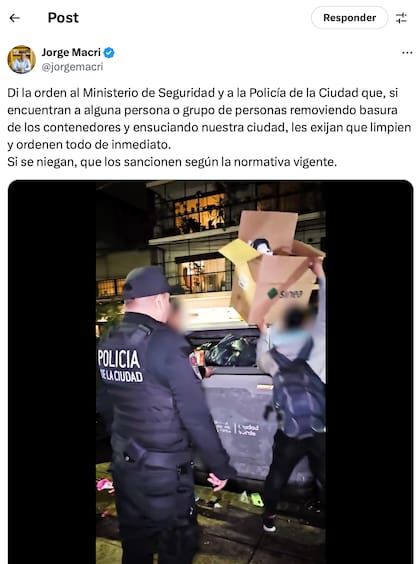 El anuncio de Jorge Macri sobre quienes revuelven la basura en los contenedores de la ciudad