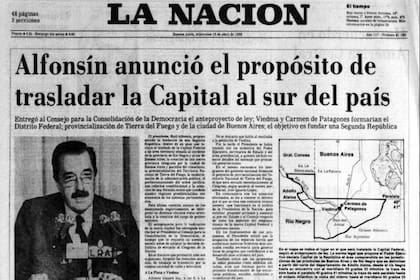 El anuncio de la nueva capital tomó por sorpresa a toda la Argentina