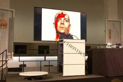 El anuncio de la subasta, con el logo de Christie's