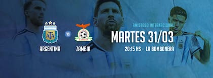 El anuncio de la venta de entradas para el partido de la selección argentina vs. Zambia