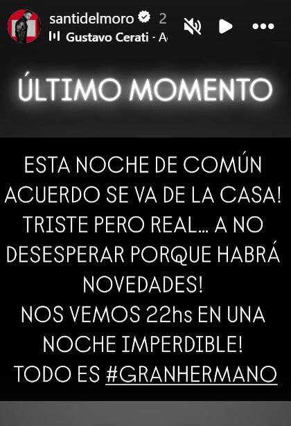 El anuncio de Santiago del Moro que cambiará el rumbo de la casa de Gran Hermano