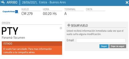 El anuncio de vuelo cancelado, de Aeorpuertos 2000