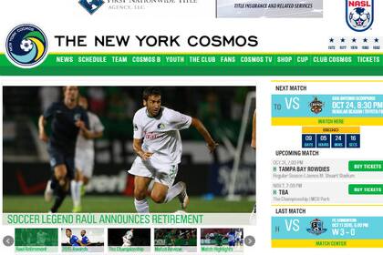 El anuncio en el sitio oficial del Cosmos