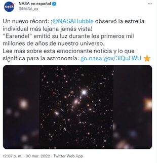 El anuncio en redes de la NASA sobre el nuevo descubrimiento en el Universo