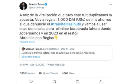 El anuncio lo hizo en Twitter, de ahí saldrá el ganador del concurso