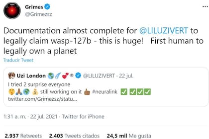 El anuncio lo hizo la artista canadiense Grimes, que es también la pareja de Elon Musk
