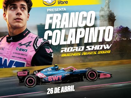 El anuncio oficial de la exhibición de Franco Colapinto en Buenos Aires.