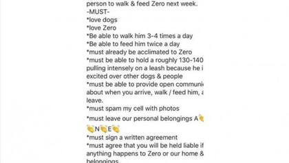 El anuncio que compartió la mujer en su cuenta de Facebook