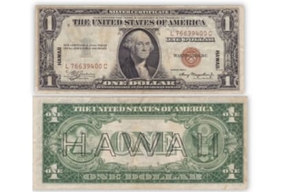 El anverso y el reverso poseen colores diferentes, además la palabra Hawaii sobreimpresa fueron algunas de las medidas que se tomaron para identificar velozmente a los billetes y sacarlos de circulación si era necesario. ( Numista)