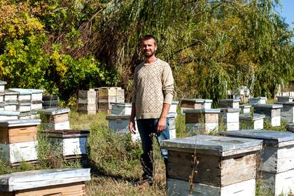 El apicultor Sebastián González Tomas de Choele Choel
