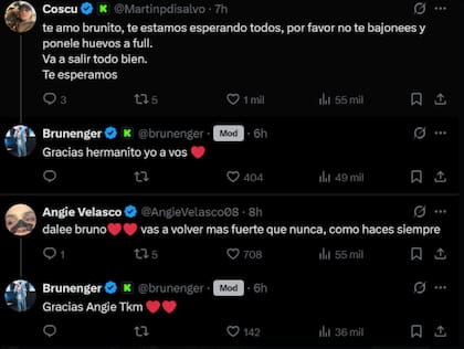 El apoyo de sus colegas en redes sociales