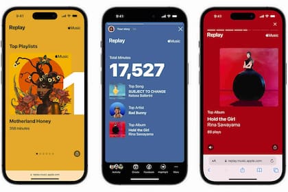 El Apple Music Replay 2022 ofrece formatos visuales para compartir los recuentos en redes sociales y apps de mensajería