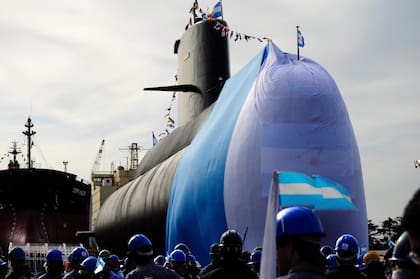 El ARA San Juan tras la reparación en los astilleros Tandanor