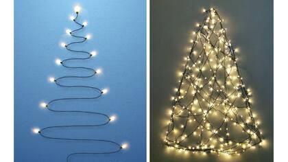 El árbol de Navidad en la pared.