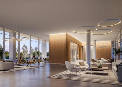 El área central tiene un espacio de coworking