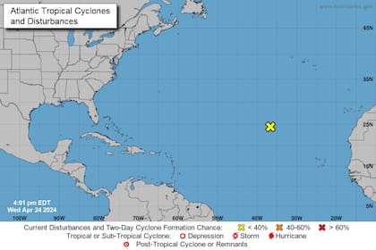 El área de baja presión se desarrolla en una zona remota del Atlántico y hasta ahora no representa riesgos para las costas de Estados Unidos