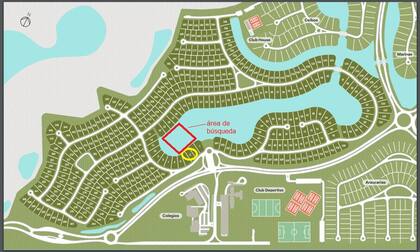 El área de búsqueda desde el lote 3 de Puertos de Escobar