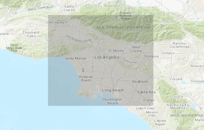 El área donde se encuentra la falla inversa de Puente Hill