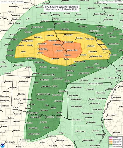 El área más afectada por las tormentas con fuertes vientos y posible caída de granizo