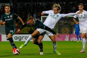 El argentino Claudio Spinelli, con la camiseta del FK Oleksandria, el club en Ucrania que debió abandonar en medio de la guerra