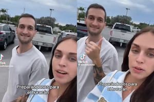 El argentino Hernán Regiardo, y su esposa, la influencer norteamericana, Samantha Trottier mostraron cómo se preparan para la llegada del huracán Milton (Foto: Captura de video / TikTok @medialuncita)