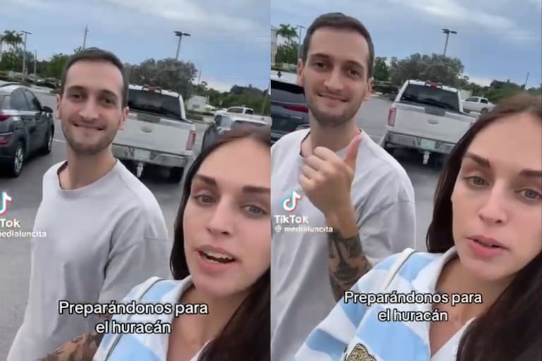 Sam y Hernán, la pareja viral de TikTok, mostró cómo espera el huracán Milton: “Preparados para lo peor”