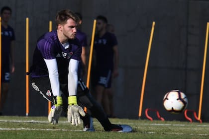 El arquero Ezequiel Centurión en un entrenamiento