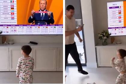 El arquero festejó junto a su familia la salida de los equipos con los que el seleccionado nacional se verá las caras