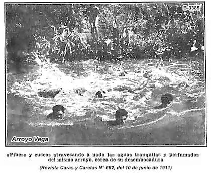 El arroyo Vega, fotografiado por la revosta Caras y Caretas en 1911