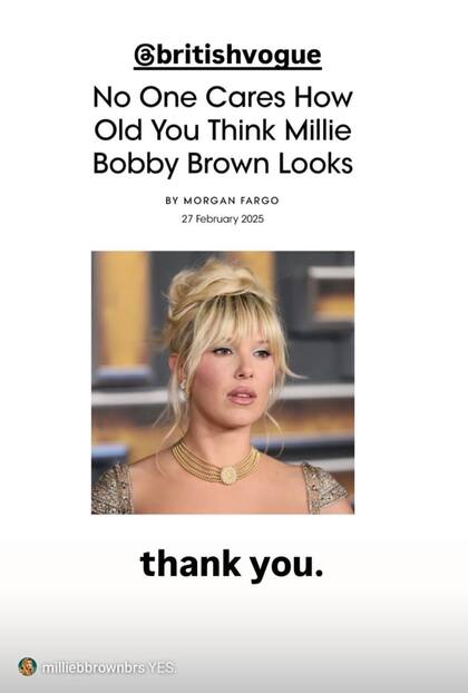 El artículo de British Vogue que la actriz compartió en sus historias