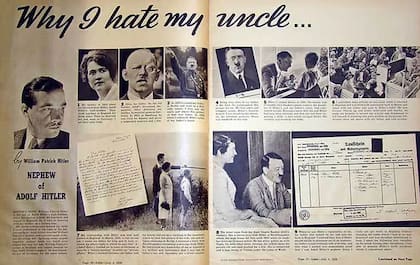 El artículo del sobrino británico de Hitler, titulado "Por qué odio a mi tío" publicado en Gran Bretaña
