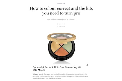 El artículo publicado en 2016 y la recomendación del kit de maquillaje que mostró Amber Heard