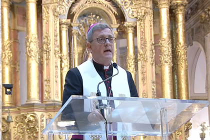 El arzobispo de Buenos Aires, monseñor Jorge Ignacio García Cuerva, en el tedeum celebrado en la Catedral porteña