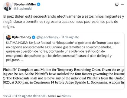 El asesor de seguridad nacional en la Casa Blanca acusó a Sooknanan de negarles el regreso de los pequeños a su país de origen