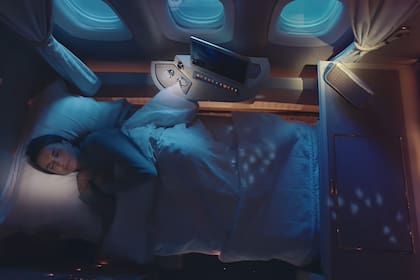 El asiento, además de tener la opción de gravedad cero, se convierte en una cómoda cama