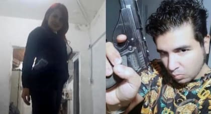 El atacante de la vicepresidenta de Argentina y su pareja posando con el arma utilizada en el ataque
