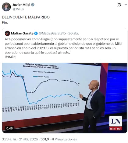 El ataque de Milei a Pagni