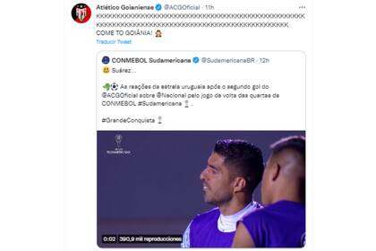 El Atlético Goianiense saboreó su triunfo en las redes (Foto: Captura de Twitter)