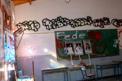 El aula de la escuela de Carmen de Patagones donde se desató la tragedia