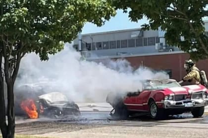 El auto de la abuela de Justin Bieber después del accidente